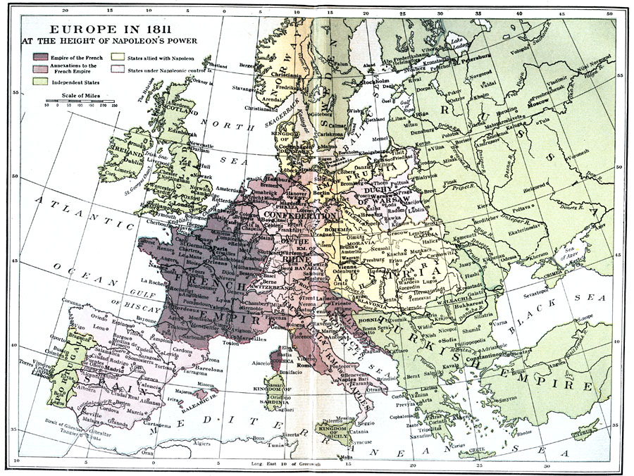 Europe at the Height of Napoleon's Power