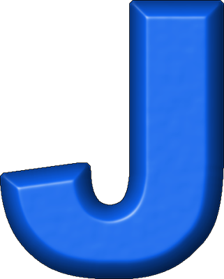 Presentation Alphabets: Blue Refrigerator Magnet J