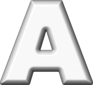 Presentation Alphabets: White Refrigerator Magnet A