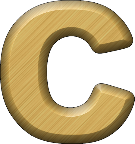 Presentation Alphabets Brass Letter C