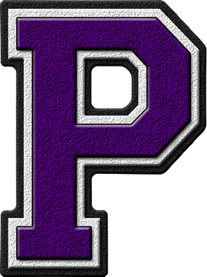 Presentation Alphabet Set Purple Varsity Letter P