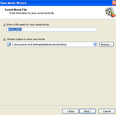 Save Movie Wizard, Saved Movie File
