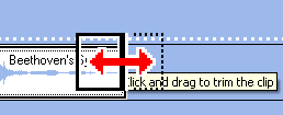 Drag in to trim audio clip
