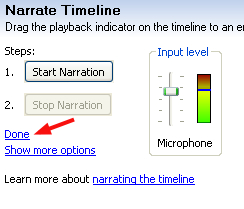 Narrate Timeline, Done