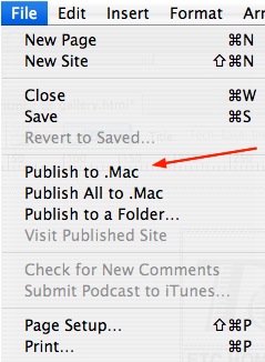 File, Publish to .Mac