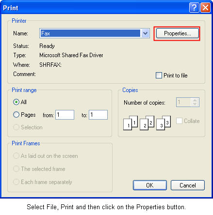 print landscape dialog win printing hardware document printer properties button open name next click
