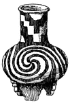 Mexican jar with spiral design sketched in the American Museum of Natural History in New York.