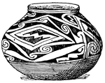 Mexican bowl with spirals and zigzags sketched in the American Museum of Natural History in New York.