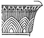 A bell capital with papyrus decoration.