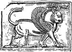 The griffin, a monster with a lion's or panther's body and the head and wings of an eagle, played an important part in the Assyrian system of religious symbolism.