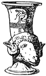 Rhyton--a drinking horn often shaped like an animal's head.