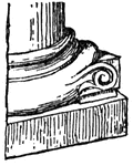 Romanesque column base with spurs.