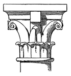 French Romanesque capital from St. Martin des Champs, Paris.