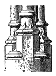 Late type gothic column base from Rouen, France.