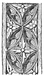 Curvilinnear carved wooden panel, fourteennth century.