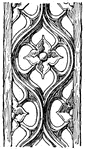 Curvilinnear carved wooden panel, fourteennth century.