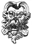 Grotesque mask by Michelangelo, Italian Renaissance.
