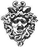The head of Medusa as a grotesque from a tympanum in Paris.