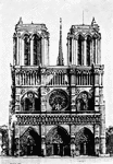 Notre Dame viewed from the front.