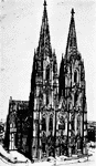 The Cologne Cathedral viewed from the front.