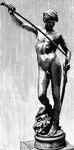 Sculpture of David wielding a sword.