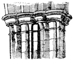 A bundle-pillar is a column consisting of a number of small pillars round its circumference.