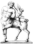 A centaur is a half-man half-horse mythical being.