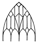 Tracery is the intersection in various forms of the mullions in the head of a window or screen.