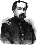 "General Edward Ferrero was born in Granada, Spain, January 18th, 1831. His parents were Italian, and he was brought to the United States when an infant. At the beginning of the war he was lieutenant colonel of the Eleventh New York Militia Regiment. In 1861 he raised the fifty-first New York Regiment, called the "Shepard Rifles," and led a brigade in Burnside's expedition to Roanoke Island, where his regiment took the first fortified redoubt captured in the war. He was in the battles of South Moutain and Antietam, and for his bravery in the latter engagement was appointed brigadier general, September 19th, 1862. He served with distinction at Fredericksburg, Vicksburg and the siege of Petersburg. He was brevetted a major general, December 2nd, 1864, and mustered out in 1865." &mdash; Frank Leslie, 1896