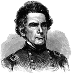 "General Mitchel, born at Morganfield, Union County, Ky., August 28th, 1809, died at Hilton Head, S. C., October 30th, 1862, was graduated from the United States Military Academy in 1829. Immediately after his graduation he was made assistant professor of mathematics at the Military Academy, which position he held for two years, when he was assigned to duty at Fort Marion, St. Augustine, Fla. He soon resigned and moved to Cincinnati, where he commenced the study of law and was admitted to the bar. In 1861 he entered the Civil War in the cause of the Union, and was placed in command of a division of General Buell's army. He served with the Army of the Ohio during the campaigns of Tennessee and Northern Alabama, and reached the brevet title of major general of volunteers, April 11th, 1862. Afterward he was placed in command of the Department of the South at Hilton Hed, S. C., where he was fatally stricken with yellow fever in the prime of his career." &mdash;Leslie, 1896