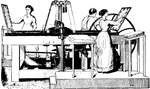 Tredwell of Boston invented the first power press. The type is raised to meet the platen.
