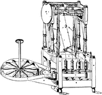 Arkright's water-frame wheel, the first power spinning-wheel.