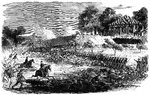"The war in Virginia, the Eighteenth Army Corps storming a fort on the right of the Confederate line before Petersburg, June 15th, 1864."— Frank Leslie, 1896