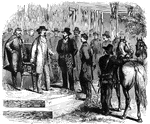 "The siege of Vicksburg. General Grant meeting the Confederate General Pemberton at the Stone House, inside the Confederate works, on the morning of July 4th, 1863."&mdash; Frank Leslie, 1896