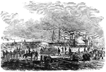 "The siege of Charleston- ordnance depot, Morris Island, S. C."&mdash; Frank Leslie, 1896
