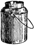 A small-top milk pail, with no hood.