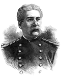 "General Hatch, born in Bangor, Me., December 22nd, 1832. In April, 1861, he was a member of the District of Columbia Volunteers, who were enlisted to defend the national capital, and subsequently had charge of the camp of instruction at Davenport, La. He was commissioned captain in the Second Iowa Cavalry August 12th, 1861; major, September 5th, and lieutenant colonel, December 11th, the same year. He commanded his regiment at New Madrid, Island No. 10, the battle of Corinth, the raid of Booneville and the battle of Iuka. He was promoted colonel, June 13th, 1862, and commanded a brigade of cavalry in General Grant's Mississippi campaign. He was afterward placed at the head of the cavalry division of the Army of the Tennessee and was present at the various engagements in which it took part. He was disabled by wounds in December, 1863, and on April 27th, 1864, was made brigadier general. Under General A. J. Smith, and still in command of a cavalry division, he was engaged in the battles of Franklin (for bravery in which he was brevetted brigadier general in the regular service) and Nashville, and in the pursuit of Hood's Confederate Army. For gallantry at Nashville he was, in 1864, brevetted major general of volunteers, and three years later promoted to the same rank by brevet in the United States Army. On January 15th, 1866, he was honorably mustered out of the volunteer service, and on July 6th following he was promoted colonel of the Ninth United States Cavalry."&mdash; Frank Leslie, 1896