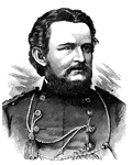 "General Merritt, born in New York city June 16th, 1836. He was graduated at the United States Military Academy July 1st, 1860, assigned to the dragoons and promoted first lieutenant May 13th, 1861, and captain April 13th, 1861, and captain April 5th, 1862. He took part in General George Stoneman's raid toward Richmond in April and May, 1863, and was in command of the reserve cavalry brigade in the Pennsylvania campaign of the same year, being commissioned brigadier general of volunteers in June. For gallant and meritrious services during the battle of Gettysburg he was brevetted major. Still in command of his brigade, he took part in the various engagements in Central Virginia in 1863-4, and was brevetted lieutenant colonel and colonel in the regular army and major general of volunteers, for gallantry at the battle of Yellow Tavern, Hawes's Shop and Winchester, respectively. On March 13th, 1865, he was brevetted brigadier general and major general in the regular army for bravery at the battle of Five Forks, and his services during the final Virginia campaign."&mdash; Frank Leslie, 1896