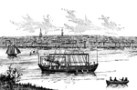 "John Fitch's steamboat at Philadelphia."—E. Benjamin Andrews, 1895
