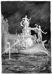 "The World's Fair at Chicago. Central portion of MacMonnies Fountain- effect of electric light."—E. Benjamin Andrews 1895