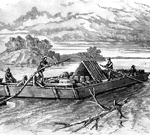 "An Ohio River flat-boat."&mdash;E. Benjamin Andrews 1895