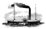 The <em>Clermont</em>, Fulton's experiment boat, was constructed under the personal supervision of Fulton, in 1807. It was one hundred feet long, twelve feet wide, and seven feet deep.