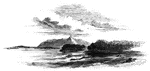 Beloeil Mountain, this sketch is taken from the southeast angle of old Fort chambly, showing the rapids in the forground. The mountain is twenty miles distant, near the Sorel. On the highest point of the range the Bishop of Nancy, a French prelate, erected a huge cross in 1843, the pedestal of which was sufficiently large to form a chapel capable of containing fifty persons. In November, 1847, during a severe thundergust, the lightning and wind completely emolished the cross, but spared the pedestal, and that, being white, may be seen at a great distance.