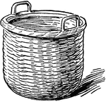 A container used to measure a bushel.