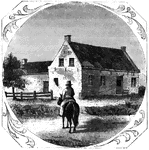 The Vankleek House. It was built by Myndert Vankleek, one of the first settlers in Dutchess county, in 1702, and was the first substantial house erected upon the site of Poughkeepsie. Its walls were very thick, and near the eaves they were pierced with lancet loop-holes for musketry. It was here that Ann Lee, the founder of the sect called Shaking Quakers, in this country, was lodged the night previous to her commitment to the Poughkeepsie jail, in 1776. She was a native of Manchester, England. During her youth she was employed in a cotton factory, and afterward as a cook in the Manchester infirmary. She married a blacksmith named Stanley; became acquainted with James and Jane Wardley, the originators of the sect in England, and in 1758 joined the small society they had formed. In 1770 she pretended to have received a revelation, while confined in prison on account of her religious fanaticism; and so great were the spiritual gifts she was believed to possess, that she was soon acknowledged a spirtual mother in Christ. Hence her name of Mother Ann. She and her husband came to New York in 1774. He soon afterward abandoned her and her faith, and married another woman. She collected a few followers, and in 1776 took up her abode in the woods of Watervliet, near Niskayuna, in the neighborhood of Troy. By some she was charged with witchcraft; and, because she was opposed to war, she was accused of secret correspondence with the British. A charge of high reason was preferred against her, and she was imprisoned in Albany during the summer. In the fall it was concluded to send her to New York, and banish her to the British army, but circumstances prevented the accomplishment of the design, and she was imprisoned in the Poughkeepsie jail until Governor Clinton, in 1777, hearing of her situation, released her. She returned to Watervliet, and her followers greatly increased. She died there in 1784, aged eighty-four years. Her followers sincerely believe that she now occupies that form or figure which John saw in his vision, standing beside the Savior.