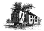 "Colonel Barrett's House. This sketch is from the road leading to the village of Concord by the way of the North Bridge. The home was erected about eighty yeras ago, by Colonel Barrett, and is now owned by his kinsman, Prescott Barrett."&mdash;Lossing, 1851