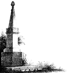 "Monument at Goshen. During the battle, Major Wood, of Goshen, made a masonic sign, by accident, which Brant, who was a Free-mason, perceived and heeded. Wood's life was spared, and as a prisoner he was treated kindly, until the Mohawk chief perceived that he was not a Mason. Then, with withering scorn, Brant looked upon Wood, believing that he had obtained the masonic sign which he used, by deception. It was purely an accident on the part of Wood. When released, he hastened to become a member of the fraternity by whose instrumentality his life had been spared. The house in which Major Wood lived is yet standing (though much altered), at the foot of the hill north of the rail-way station at Goshen. The house of Roger Townsend, who was among the slain, is also standing, and well preserved. It is in the southern part of the village."&mdash;Lossing, 1851