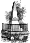 "Van Wart's monument. The following are the inscriptions upon this monument: North Side: 'Here repose the mortal remains of Isaac Van Wart, an elder in the Greenburgh church, who died on the 23d of May, 1828, in the 69th year of his age. Having lived the life, he died the death, of the Christian. South Side: 'The citizens of the county of West Chester erected this tomb in testimony of the high sense they entertained for the virtuous and patriotic conduct of their fellow-citizen, as a memorial sacred to public graditute.' East Side: 'Vincent, Amor Patriae. Nearly half a century before this monument was built, the conscript fathers of America had, in the Senate chamber, voted that Isaac Van Wart was a faithful patriot, one in whom the love of country was invincible, and this tomb bears testimony that the record is true.' West Side: 'Fidelity. On the 23d of September, 1780, Isaac Van Wart, accompanied by John Paulding and David Williams, all farmers of the county of West Chester, intercepted Major Andre, on his return from the American lines in the character of a spy, and, notwithstanding the large bribes offered them for his release, nobly disclaimed to sacrifice their country for gold, secured and carried him to the commanding officer of the district, whereby the dangerous and traitorous conspiracy of Arnold was brought to light, the insiduous designs of the enemy, baffled, the American army saved, and our beloved country free.'"—Lossing, 1851