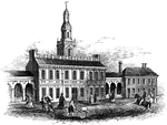 "The State House as it appeared in 1774."&mdash;Lossing, 1851
