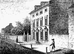 "General Howe's quarters were in a house on High Street, one door east from the southeast corner of Sixth Street, where President Washington resided. Three houses, Nos. 192-194 High Street, now occupy the site of this mansion."&mdash;Lossing, 1851